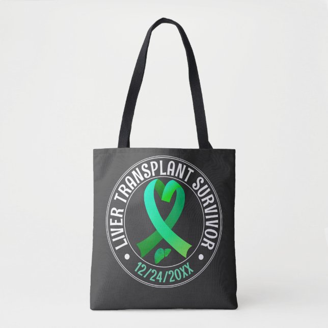 Liver Transplant Survivor Green Ribbon Custom Tygkasse (Framsida)