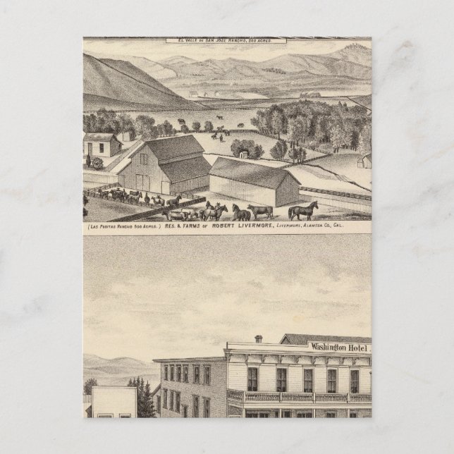 Livermore, Bardellini, bostad, gårdar, hotell Vykort (Framsida)