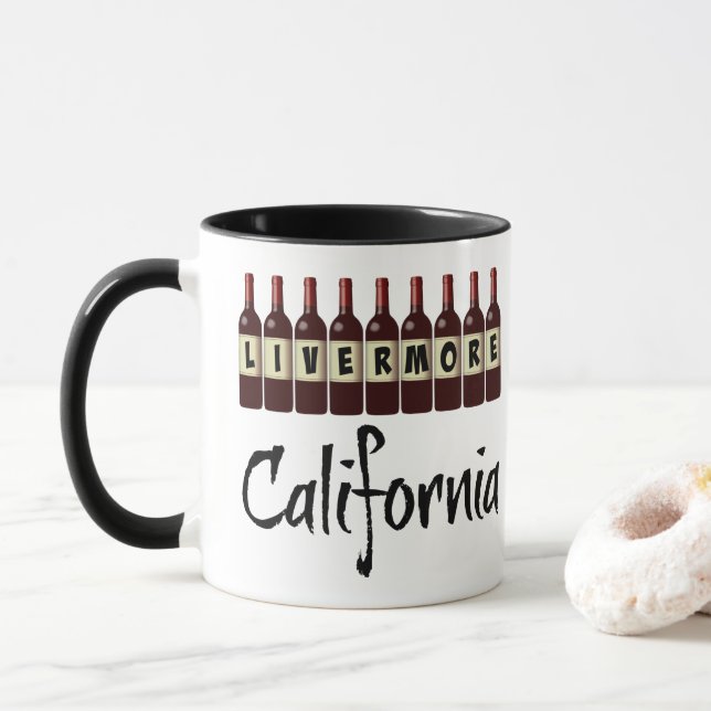 Livermore California Red Vin Flaskor Taste Roligt Mugg (Med munk)