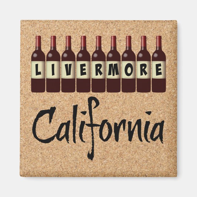 Livermore California Red Vin Flaskor Tasting Rolig Magnet (Framsidan)