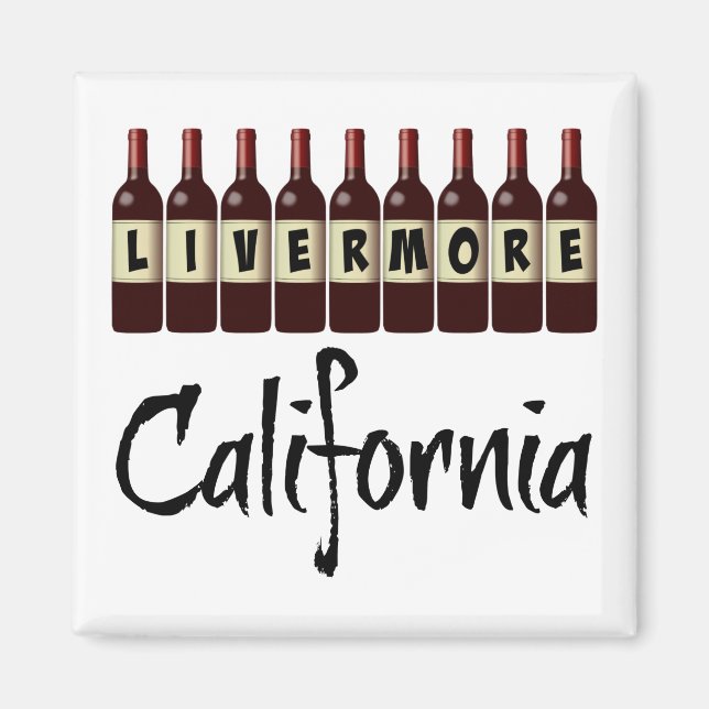 Livermore California Red Vin Flaskor Tasting Rolig Magnet (Framsidan)