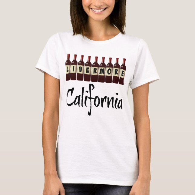 Livermore California Red Vin Flaskor Tasting Rolig T Shirt (Framsida)