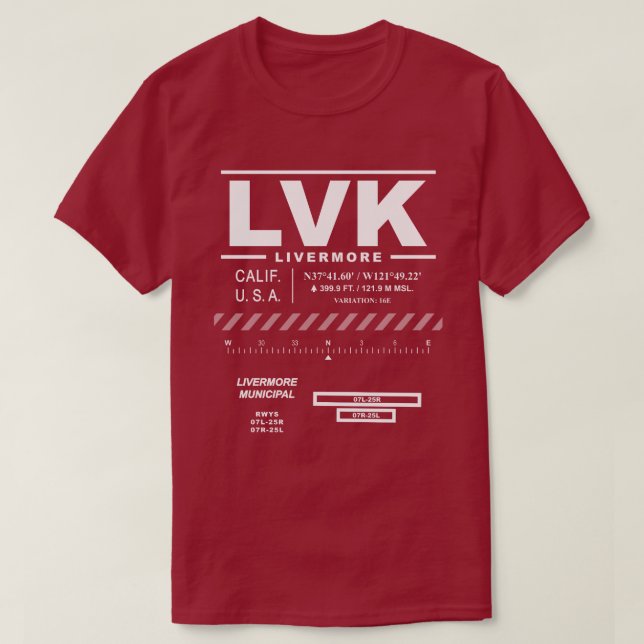 Livermore Municipal Airport LVK T-Shirt (Design framsida)