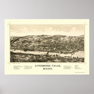 Livermore nedgångar, MIG panorama- karta - 1889 Poster