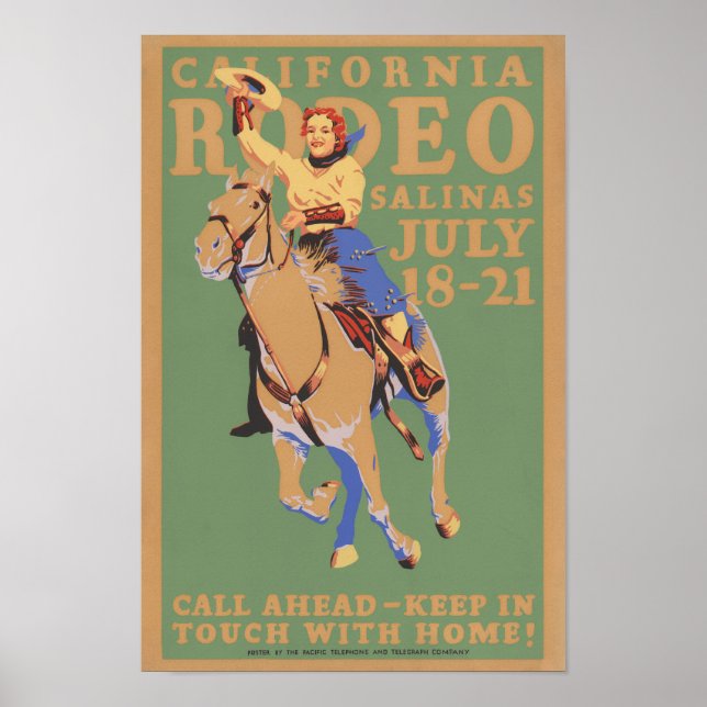 Livermore Rodeo USA Vintage affisch 1933 (Framsidan)
