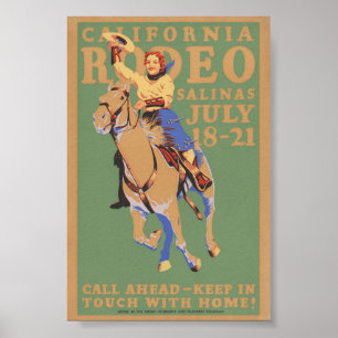 Livermore Rodeo USA Vintage affisch 1933