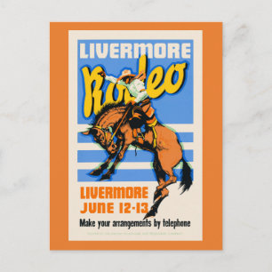 Livermore Rodeo Vintage Väggkonst 1933 Vykort