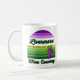 Livermore Wine Country Purple Green Stripes Grapes Kaffemugg