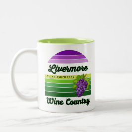 Livermore Wine Country Purple Green Stripes Grapes Två-Tonad Mugg