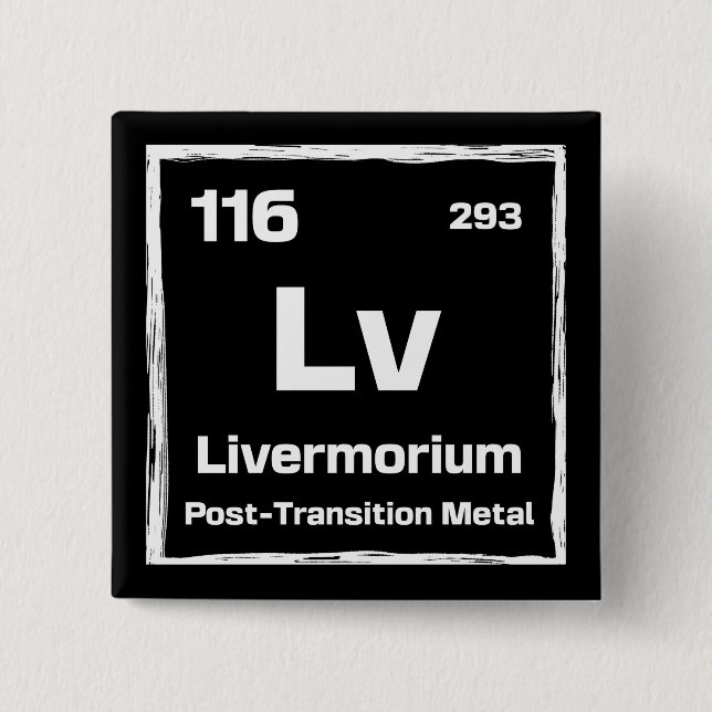 Livermorium (Lv) - Periodiska systemet Knapp (Framsida)