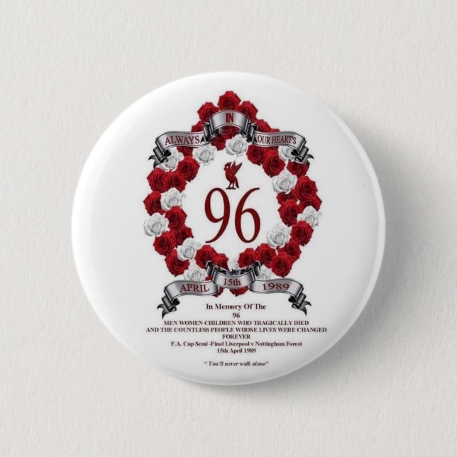 LIVERPOOL 96 KOMMEMORATIV PIN-BADGE KNAPP (Framsida)