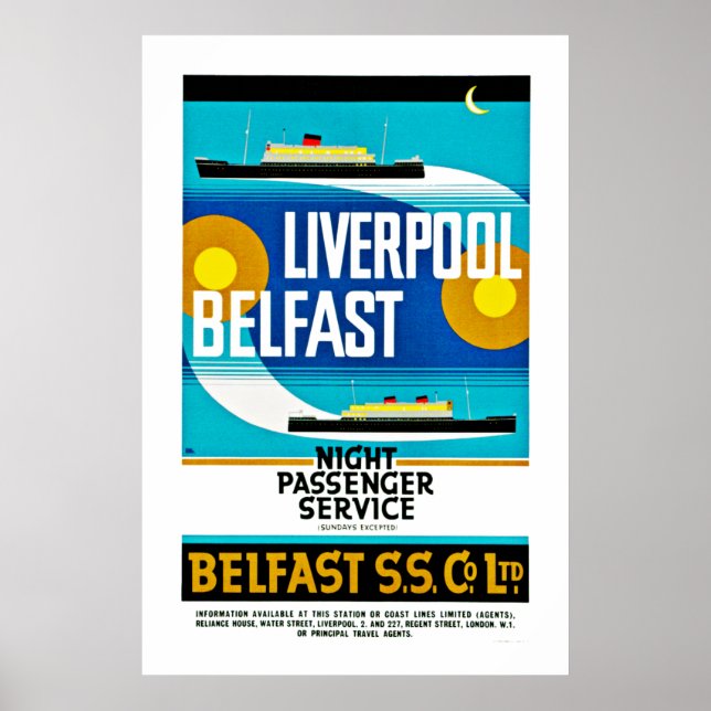 Liverpool - Belfast Ferry Poster (Framsidan)