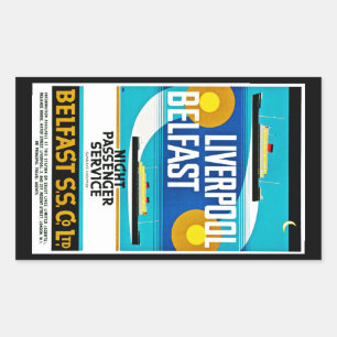 Liverpool - Belfast Ferry Rektangulärt Klistermärke