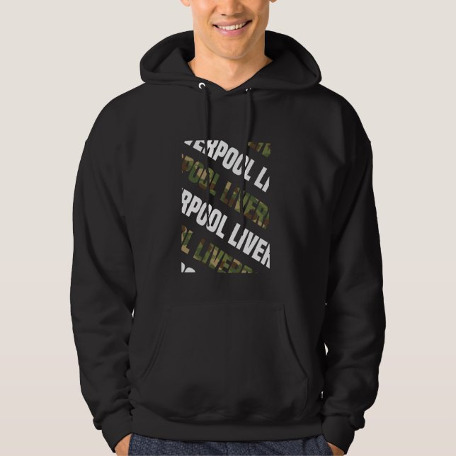 Liverpool Camo Mönster Grönt Camouflage Hoodie (Framsida)