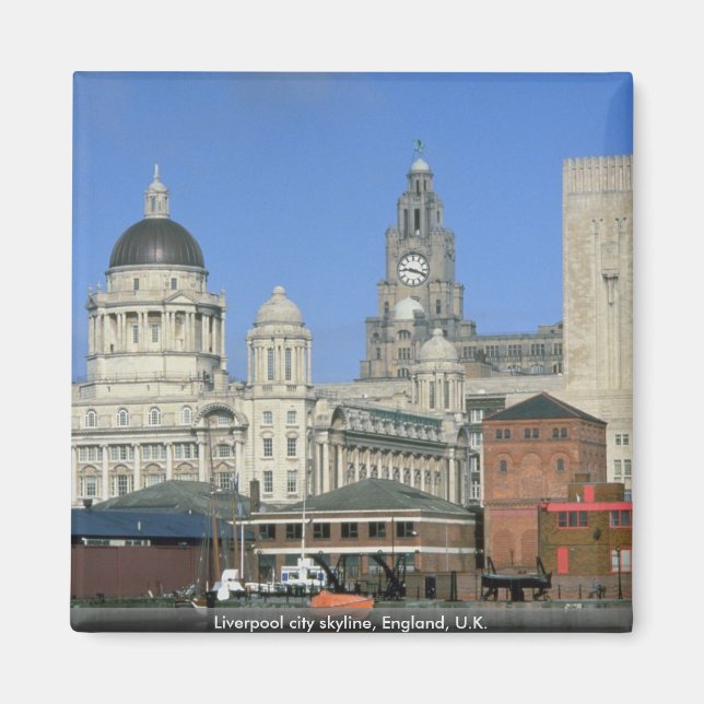Liverpool city skyline, England, Förenade kungarik Magnet (Framsidan)