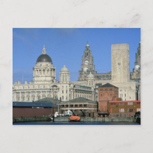 Liverpool city skyline, England, Förenade kungarik Vykort