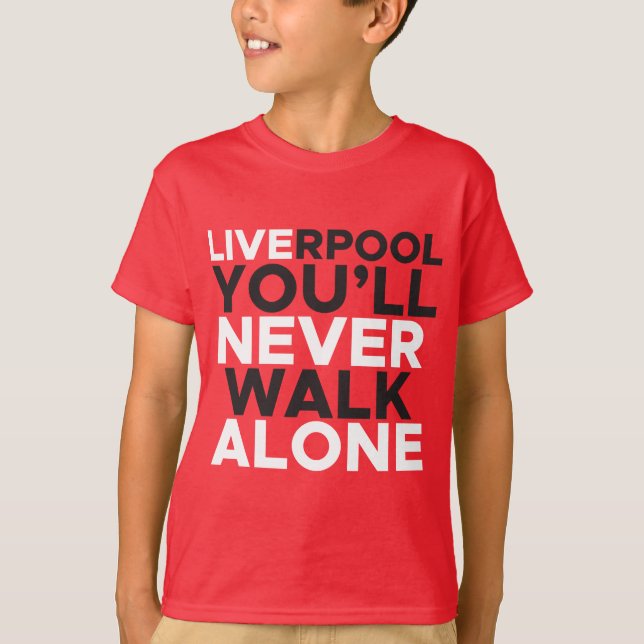 Liverpool Du kommer aldrig att gå ensam Barn T Shirt (Framsida)