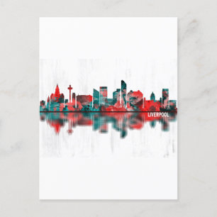 Liverpool England Skyline Inbjudan Vykort