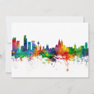 Liverpool England Skyline Inbjudningar