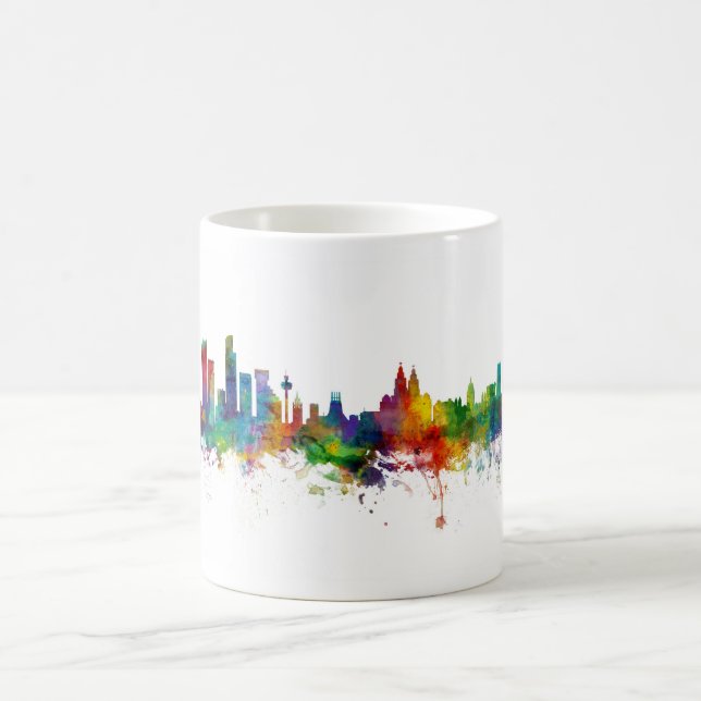 Liverpool England Skyline Kaffemugg (Center)
