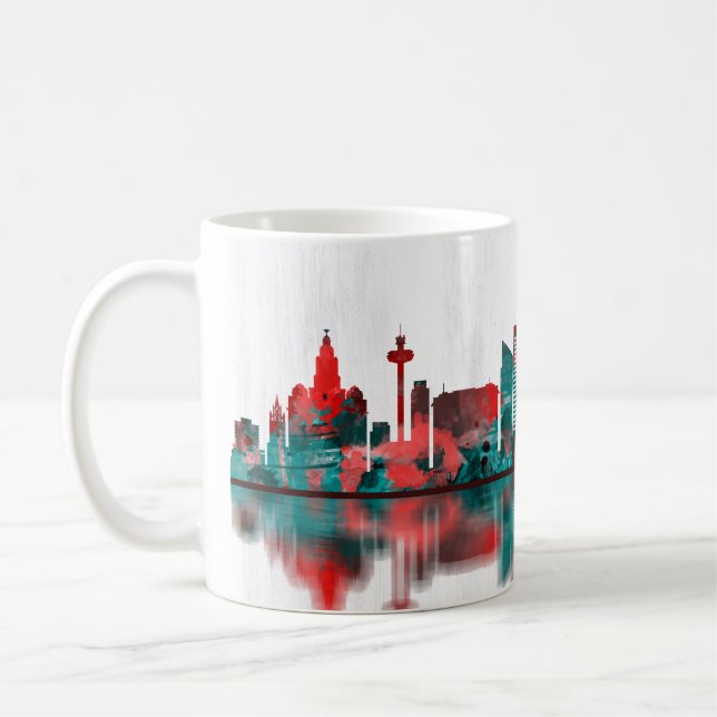 Liverpool England Skyline Kaffemugg (Vänster)