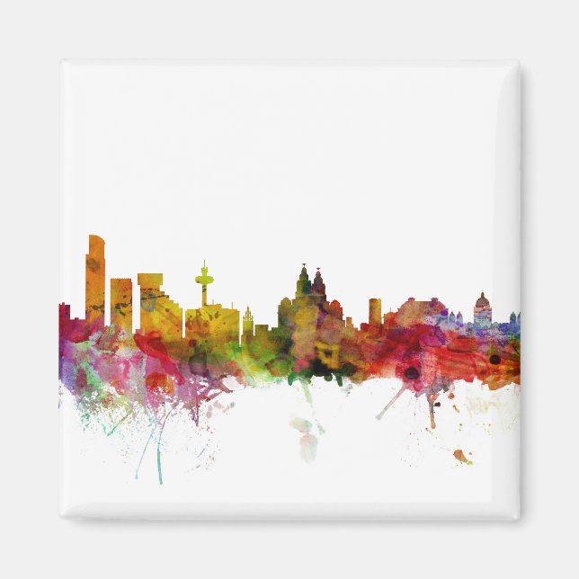 Liverpool England Skyline Magnet (Framsidan)