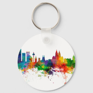 Liverpool England Skyline Nyckelring