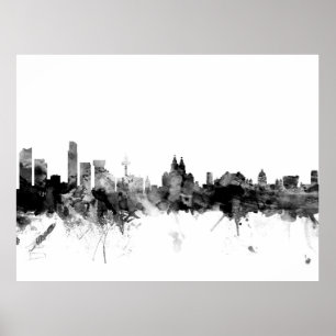 Liverpool England Skyline Poster