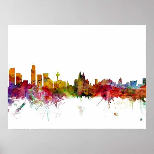 Liverpool England Skyline Poster (Framsidan)