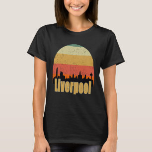 Liverpool England Skyline Silhouette Sunset I Kärl T Shirt