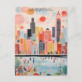 Liverpool England Travel City Painting Aesthetic Vykort