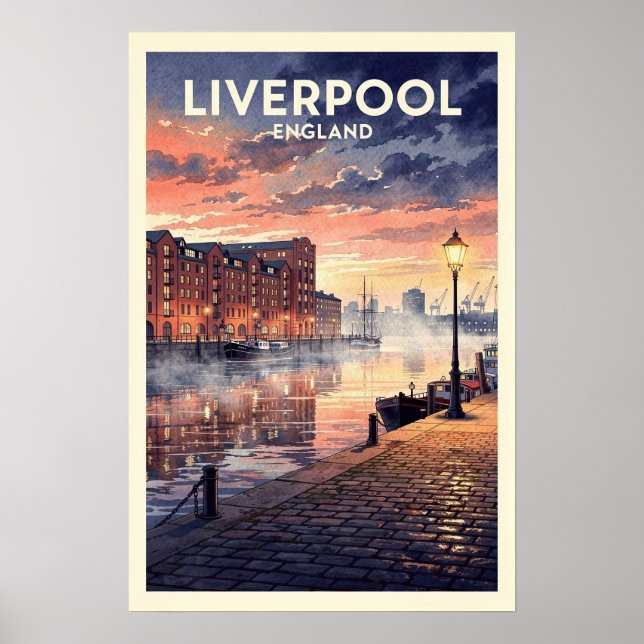 Liverpool England Vintage Resa Poster (Framsidan)