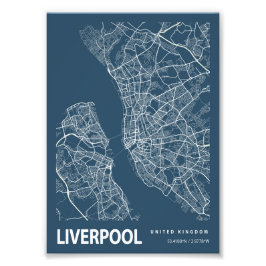 Liverpool - Förenade kungariket Blueprint City Kar Fototryck