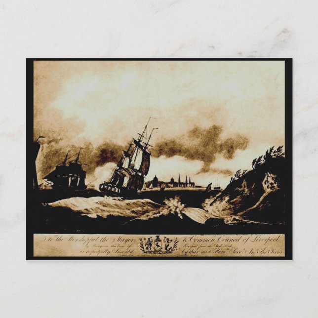 Liverpool från Perch Sten, 1797 Vykort (Framsida)