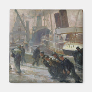 Liverpool hamnarbetarear på gryning, 1903 magnet