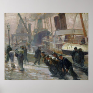 Liverpool hamnarbetarear på gryning, 1903 poster