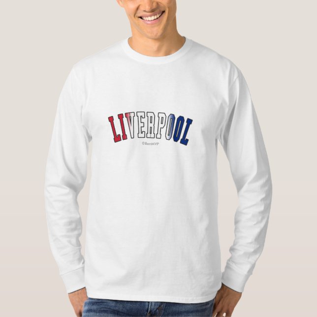 Liverpool i färger för United Kingdom T Shirt (Framsida)