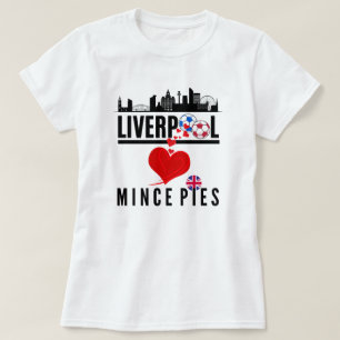 Liverpool Kärlek Mince Paj Cityscape T Shirt