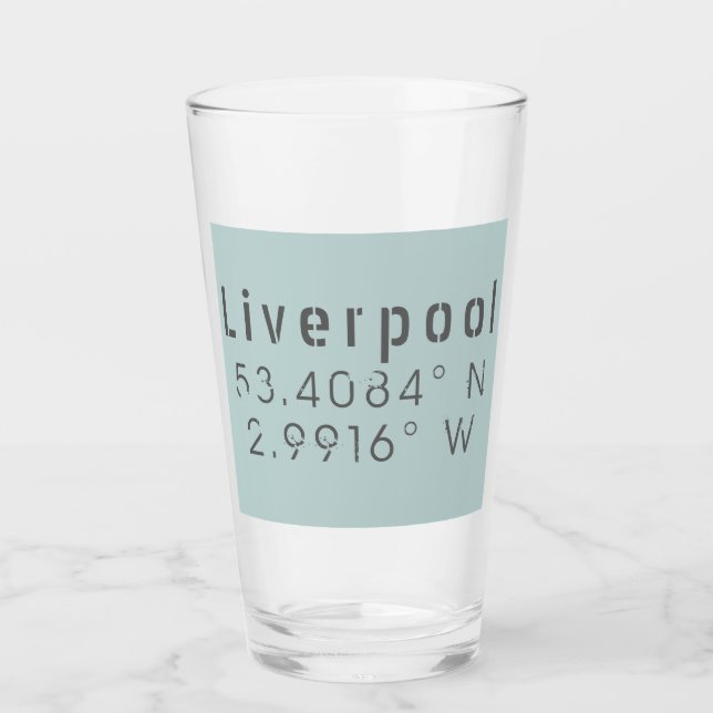 Liverpool Latitude Longitud Glaskopp (Framsida)