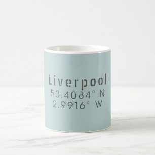 Liverpool Latitude Longitud Kaffemugg