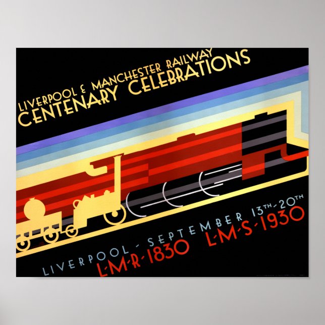 Liverpool Manchester Railway Vintage affisch (Framsidan)