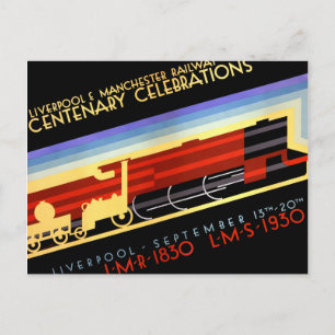 Liverpool Manchester Railway Vintage affisch Vykort