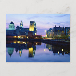 Liverpool på natten, England Vykort