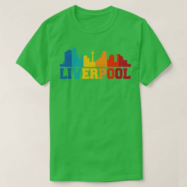 Liverpool Retro Skyline UK T Shirt (Design framsida)