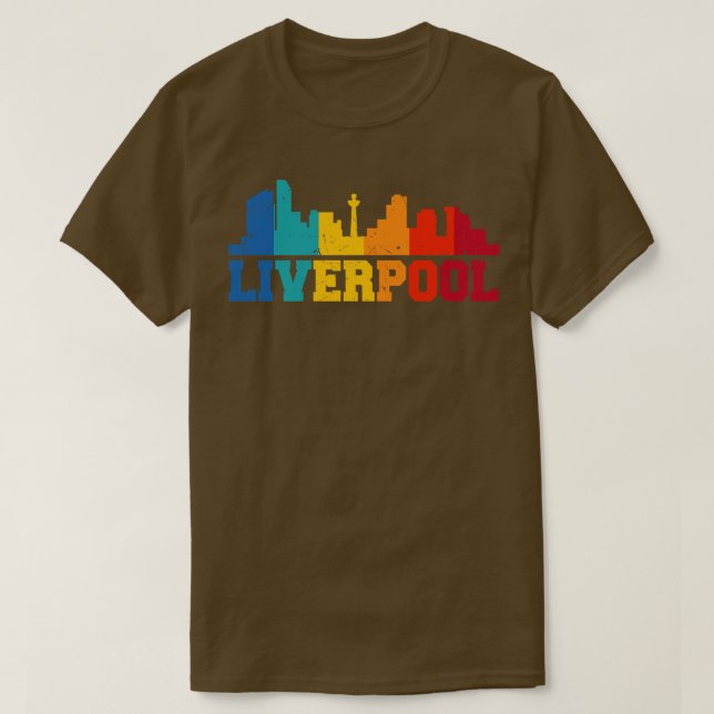 Liverpool Retro Skyline UK T Shirt (Design framsida)