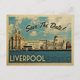 Liverpool Save Date UK England Meddelande Vykort