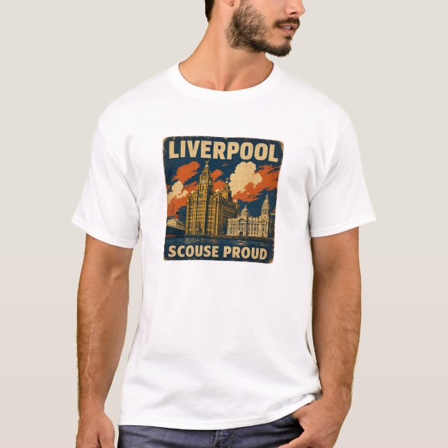 Liverpool Scouse Stolt Affisch T Shirt (Framsida)
