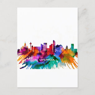 Liverpool Skyline Inbjudan Vykort