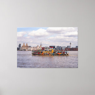 Liverpool Skyline och Mersey Ferry Poster Canvastryck