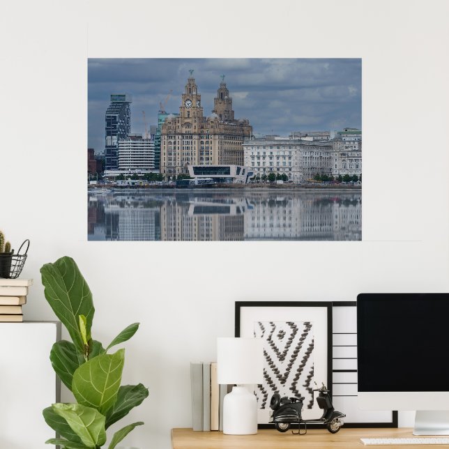 Liverpool Skyline Reflection Poster (Hemmakontoret)